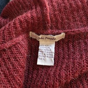 Free People Textured Burgundy Sweater